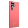 Чохол Guess Silicone Script Metal Logo для Samsung Galaxy S22 Ultra Pink (GUHCS22LLSLMGFU)