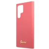 Чохол Guess Silicone Script Metal Logo для Samsung Galaxy S22 Ultra Pink (GUHCS22LLSLMGFU)