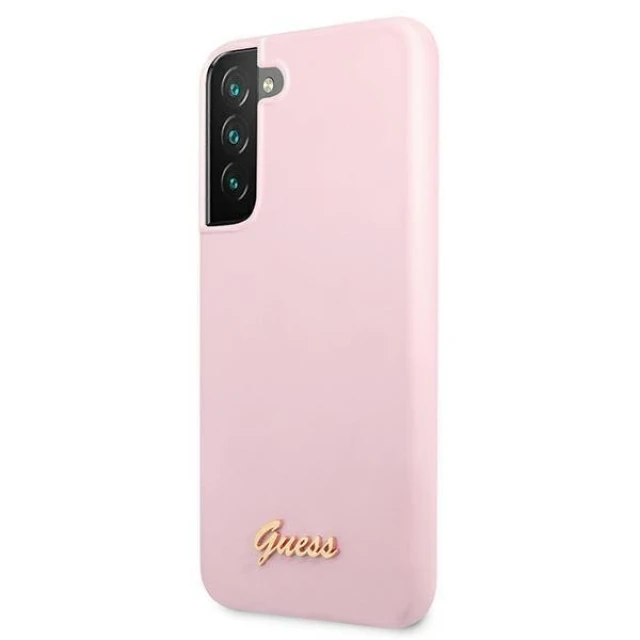 Чохол Guess Silicone Script Metal Logo для Samsung Galaxy S22 Plus Lavender (GUHCS22MLSLMGLA)