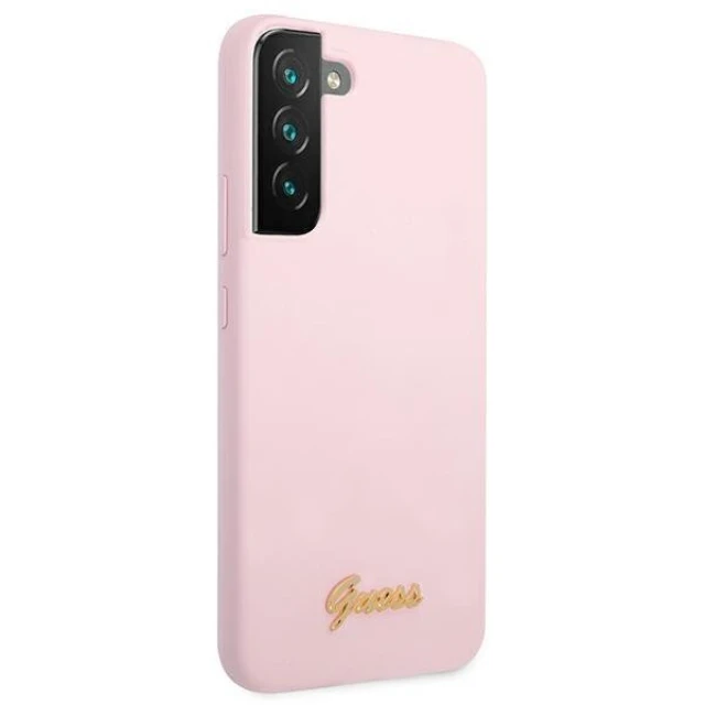 Чохол Guess Silicone Script Metal Logo для Samsung Galaxy S22 Plus Lavender (GUHCS22MLSLMGLA)