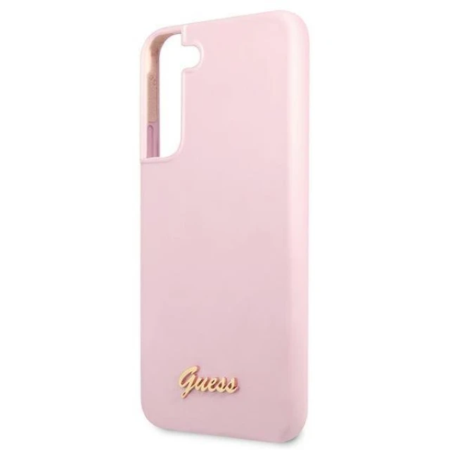 Чохол Guess Silicone Script Metal Logo для Samsung Galaxy S22 Plus Lavender (GUHCS22MLSLMGLA)
