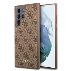 Чохол Guess 4G Metal Gold Logo для Samsung Galaxy S22 Ultra Brown (GUHCS22LG4GFBR)