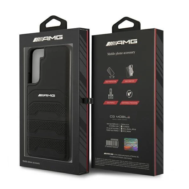 Чохол Mercedes для Samsung Galaxy S22 Plus S906 Leather Debossed Lines Black (AMHCS22MGSEBK)