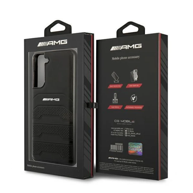 Чохол Mercedes для Samsung Galaxy S21 FE G990 Leather Debossed Lines Black (AMHCS21FESGSEBK)