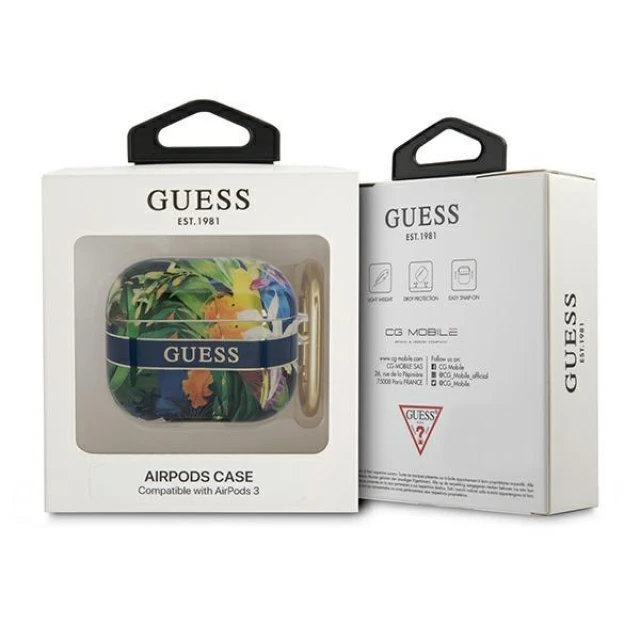 Чохол для навушників Guess Flower Strap Collection для AirPods 3 Blue (GUA3HHFLB)