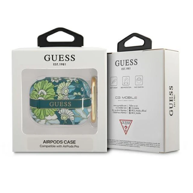 Чохол для навушників Guess Flower Strap Collection для AirPods Pro Green (GUAPHHFLN)