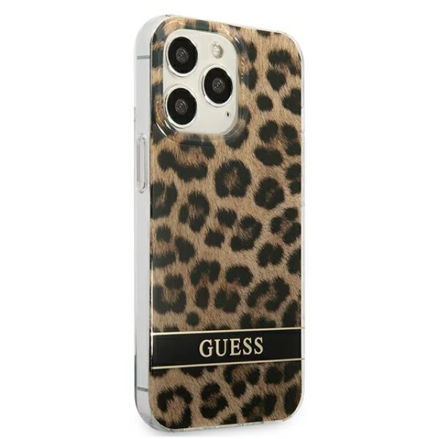 Чохол Guess Leopard для iPhone 13 Pro Brown (GUHCP13LHSLEOW)