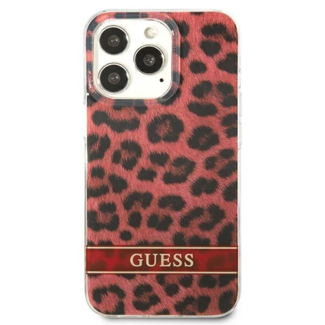 Чохол Guess Leopard для iPhone 13 Pro Red (GUHCP13LHSLEOR)