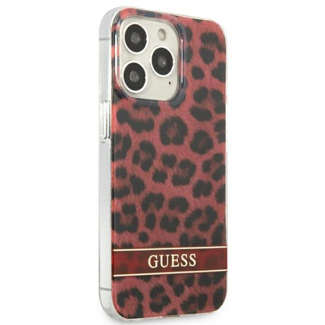 Чохол Guess Leopard для iPhone 13 Pro Red (GUHCP13LHSLEOR)