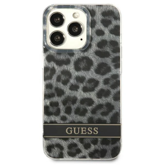 Чохол Guess Leopard для iPhone 13 Pro Grey (GUHCP13LHSLEOK)