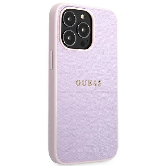 Чохол Guess Saffiano Hot Stamp & Metal Logo для iPhone 13 Pro Purple (GUHCP13LPSASBPU)