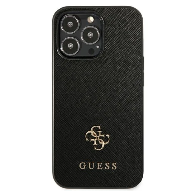 Чохол Guess Saffiano 4G Small Metal Logo для iPhone 13 Pro Max Black (GUHCP13XPS4MK)