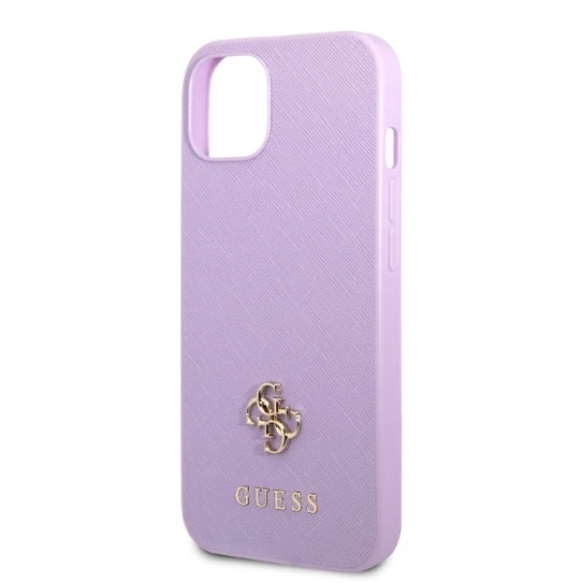 Чохол Guess Saffiano 4G Small Metal Logo для iPhone 13 mini Purple (GUHCP13SPS4MU)