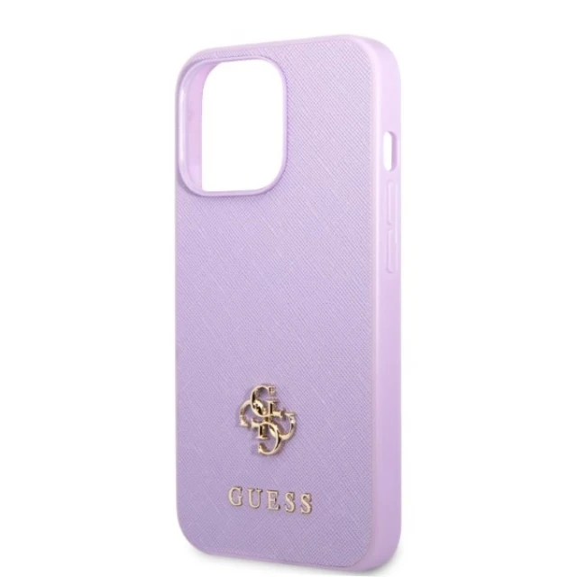 Чохол Guess Saffiano 4G Small Metal Logo для iPhone 13 Pro Max Purple (GUHCP13XPS4MU)