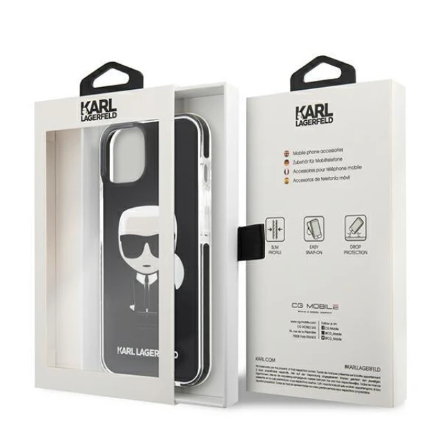 Чохол Karl Lagerfeld Iconik Karl для iPhone 13 mini Black (KLHCP13STPEIKK)