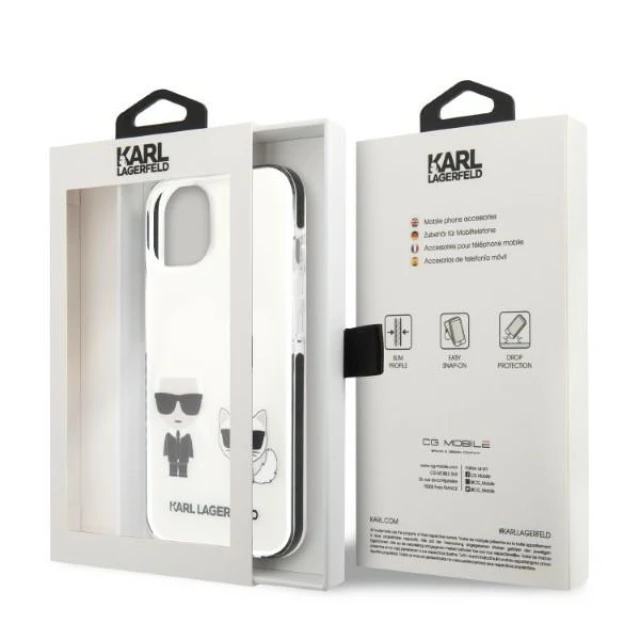 Чохол Karl Lagerfeld Karl & Choupette для iPhone 13 mini White (KLHCP13STPEKCW)