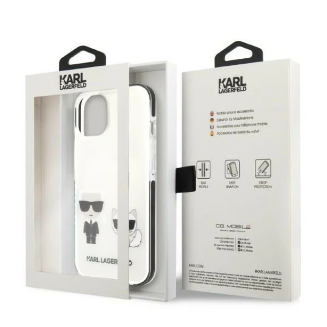 Чохол Karl Lagerfeld Karl & Choupette для iPhone 13 White (KLHCP13MTPEKCW)