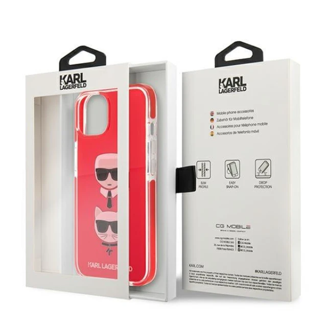 Чохол Karl Lagerfeld Karl & Choupette для iPhone 13 mini Red (KLHCP13STPE2TR)