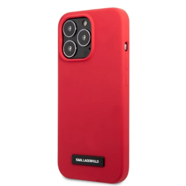 Чохол Karl Lagerfeld Silicone Plaque для iPhone 13 | 13 Pro Red (KLHCP13LSLMP1R)