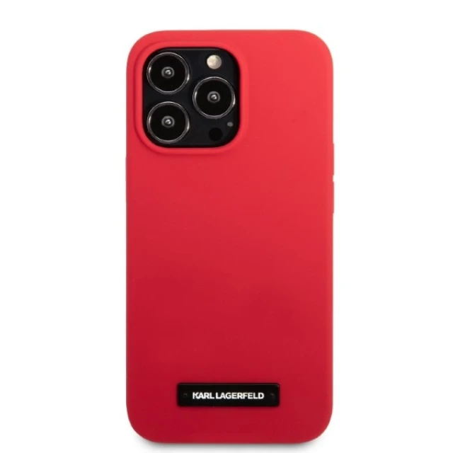 Чохол Karl Lagerfeld Silicone Plaque для iPhone 13 | 13 Pro Red (KLHCP13LSLMP1R)