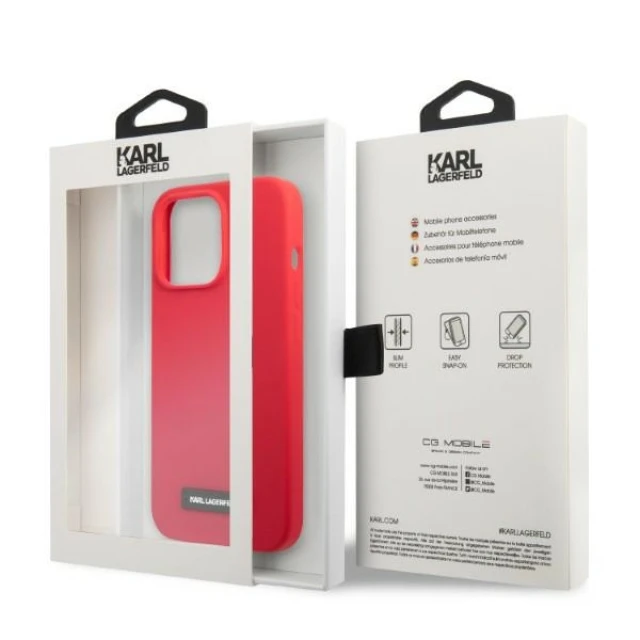 Чохол Karl Lagerfeld Silicone Plaque для iPhone 13 | 13 Pro Red (KLHCP13LSLMP1R)