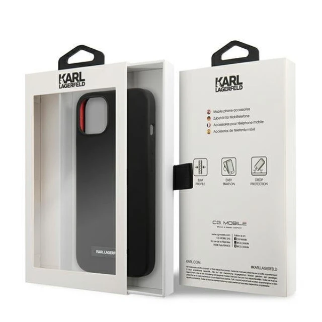 Чохол Karl Lagerfeld Silicone Plaque для iPhone 13 Black (KLHCP13MSLMP1K)