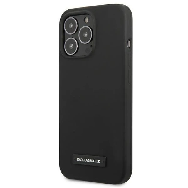 Чохол Karl Lagerfeld Silicone Plaque для iPhone 13 | 13 Pro Black (KLHCP13LSLMP1K)