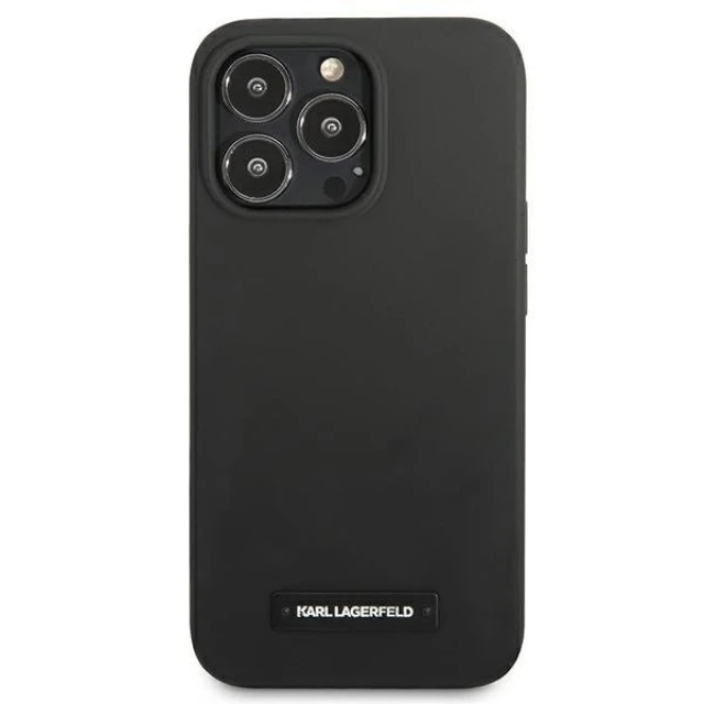 Чохол Karl Lagerfeld Silicone Plaque для iPhone 13 | 13 Pro Black (KLHCP13LSLMP1K)