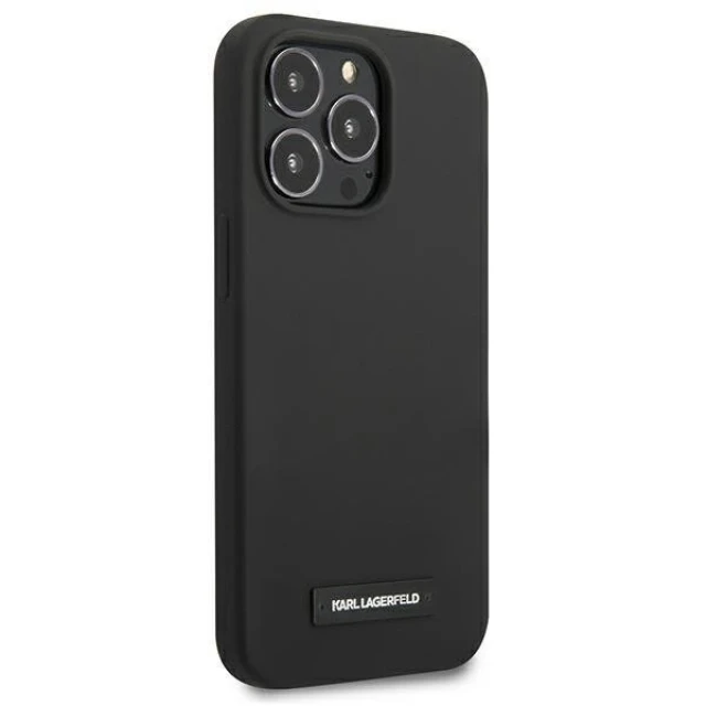 Чохол Karl Lagerfeld Silicone Plaque для iPhone 13 | 13 Pro Black (KLHCP13LSLMP1K)