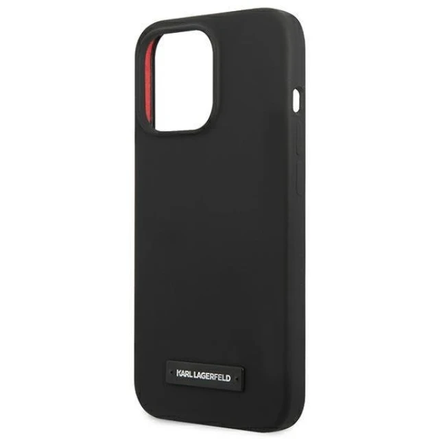 Чохол Karl Lagerfeld Silicone Plaque для iPhone 13 | 13 Pro Black (KLHCP13LSLMP1K)
