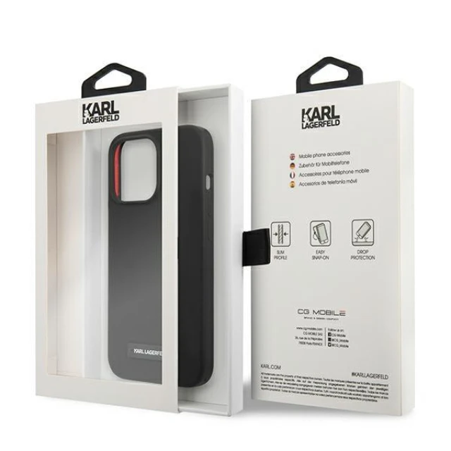 Чохол Karl Lagerfeld Silicone Plaque для iPhone 13 | 13 Pro Black (KLHCP13LSLMP1K)