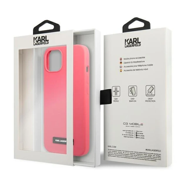Чехол Karl Lagerfeld Silicone Plaque для iPhone 13 mini Fuchsia (KLHCP13SSLMP1PI)