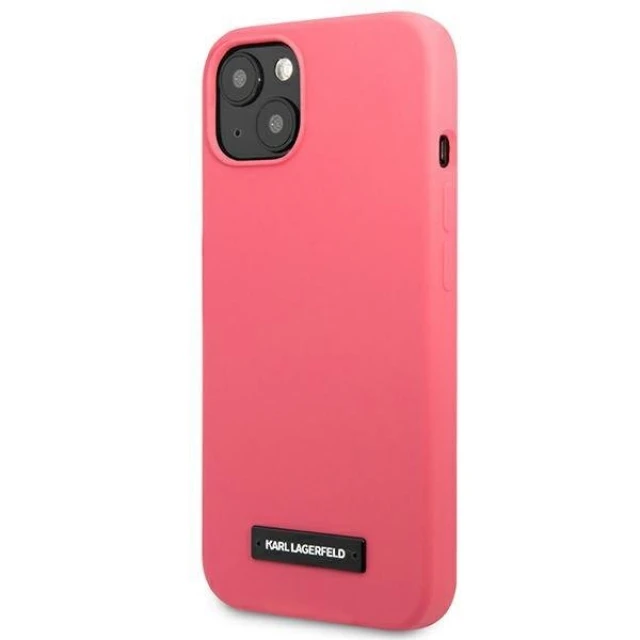 Чохол Karl Lagerfeld Silicone Plaque для iPhone 13 Fuchsia (KLHCP13MSLMP1PI)