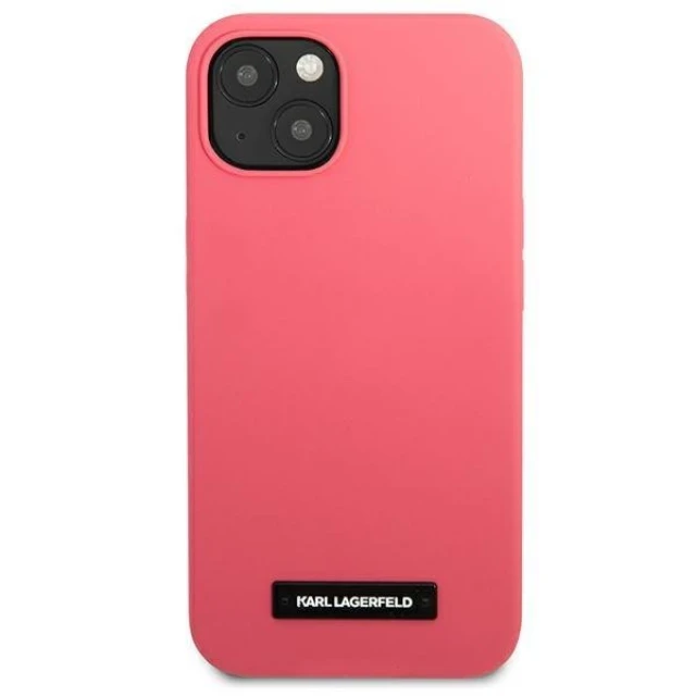 Чохол Karl Lagerfeld Silicone Plaque для iPhone 13 Fuchsia (KLHCP13MSLMP1PI)