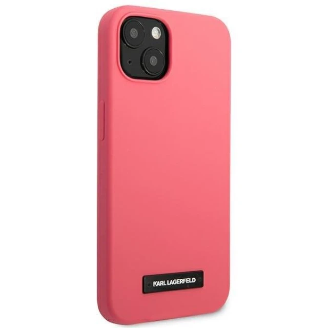 Чохол Karl Lagerfeld Silicone Plaque для iPhone 13 Fuchsia (KLHCP13MSLMP1PI)