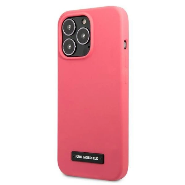 Чохол Karl Lagerfeld Silicone Plaque для iPhone 13 | 13 Pro Fuchsia (KLHCP13LSLMP1PI)