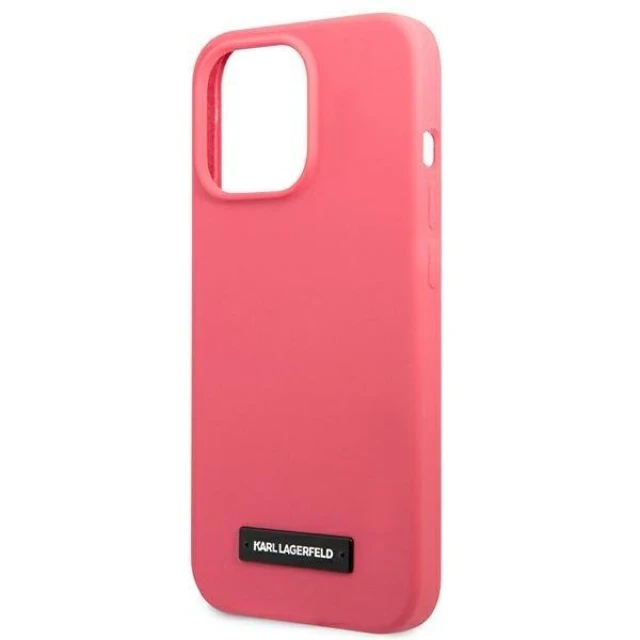 Чохол Karl Lagerfeld Silicone Plaque для iPhone 13 Pro Max Fuchsia (KLHCP13XSLMP1PI)
