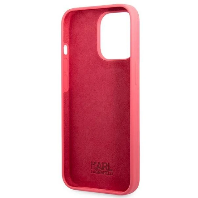 Чохол Karl Lagerfeld Silicone Plaque для iPhone 13 Pro Max Fuchsia (KLHCP13XSLMP1PI)