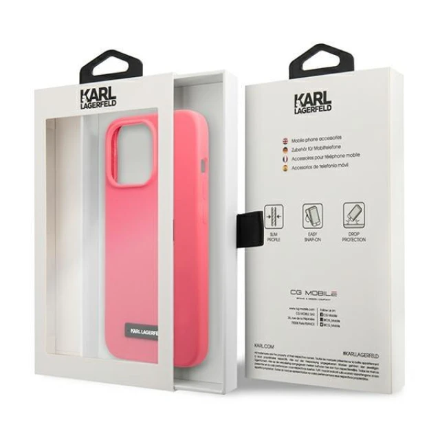 Чохол Karl Lagerfeld Silicone Plaque для iPhone 13 Pro Max Fuchsia (KLHCP13XSLMP1PI)