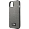 Чехол Karl Lagerfeld Saffiano Plaque для iPhone 13 Silver (KLHCP13MSFMP2DG)