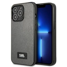 Чохол Karl Lagerfeld Saffiano Plaque для iPhone 13 Pro Max Silver (KLHCP13XSFMP2DG)