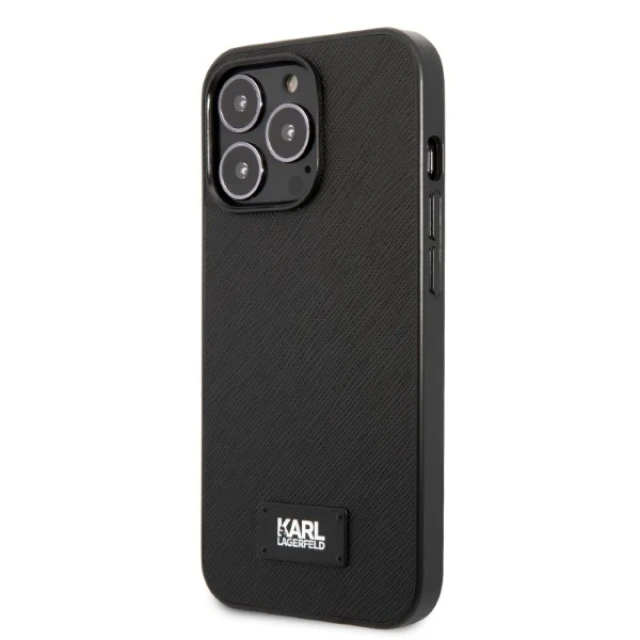 Чохол Karl Lagerfeld Saffiano Plaque для iPhone 13 | 13 Pro Black (KLHCP13LSFMP2K)