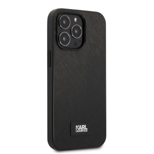 Чохол Karl Lagerfeld Saffiano Plaque для iPhone 13 | 13 Pro Black (KLHCP13LSFMP2K)
