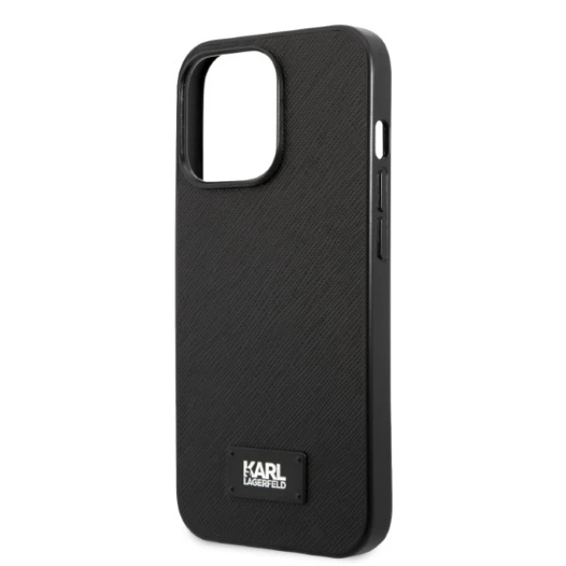 Чохол Karl Lagerfeld Saffiano Plaque для iPhone 13 Pro Max Black (KLHCP13XSFMP2K)