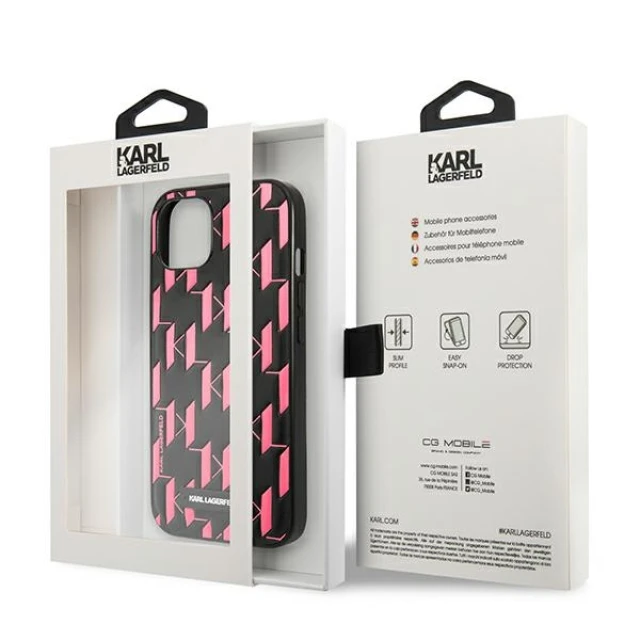 Чохол Karl Lagerfeld Monogram Plaque для iPhone 13 Pink (KLHCP13MMNMP1P)