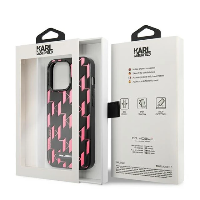 Чохол Karl Lagerfeld Monogram Plaque для iPhone 13 Pro Max Pink (KLHCP13XMNMP1P)