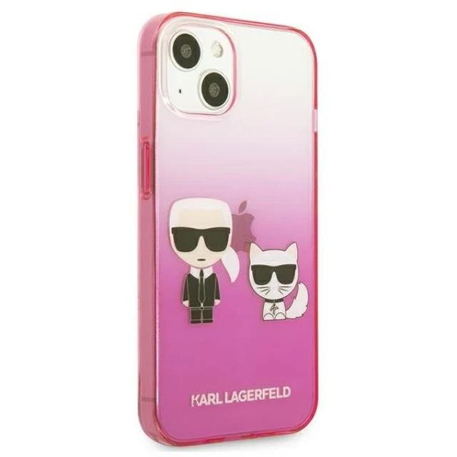 Чохол Karl Lagerfeld Gradient Iconic Karl and Choupette для iPhone 13 mini Pink (KLHCP13STGKCP)