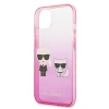 Чохол Karl Lagerfeld Gradient Iconic Karl and Choupette для iPhone 13 mini Pink (KLHCP13STGKCP)