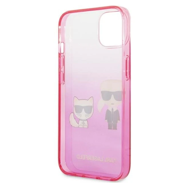 Чохол Karl Lagerfeld Gradient Iconic Karl and Choupette для iPhone 13 mini Pink (KLHCP13STGKCP)