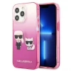 Чохол Karl Lagerfeld Gradient Iconic Karl and Choupette для iPhone 13 Pro Pink (KLHCP13LTGKCP)